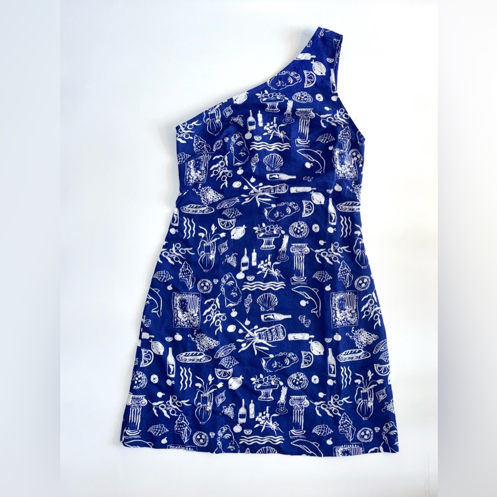 Madewell x Lisa Says Gah One Shoulder Mini Dress 0 EUC